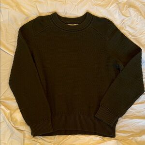 Women’s Loft Olive Green Pointelle Sweater